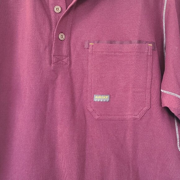 Ariat Rebar Workman Polo Shirt Workwear Men Large Tall - Picture 9 of 9